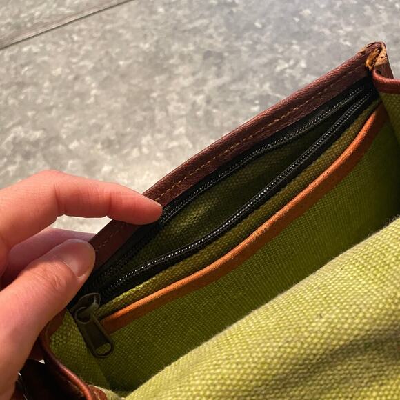 Vintage Brown Genuine Waxed Leather Crossbody Purse Shoulder Bag Handmade Retro - Picture 11 of 15